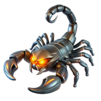 elegant abstract Biomechanical scorpion with a tail of glowing plasma and claws of polished steel, dark, moody lighting, fantasy style exclusive png