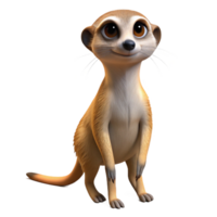 impressive contemporary A curious meerkat standing upright, its alert eyes scanning the surroundings, illuminated by the harsh desert sun, in a naturalistic style professional png