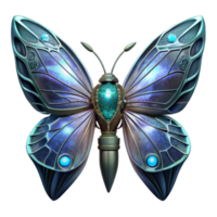 impressive rustic Biomechanical butterfly with wings of interwoven circuits and a body of glowing crystal, dramatic chiaroscuro lighting, fantasy style exclusive png