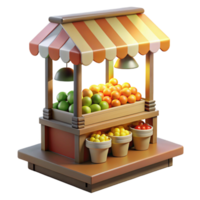 extraordinary artistic A crowded market stall selling genetically modified food, illuminated by harsh, artificial lighting. Gritty and realistic style original png