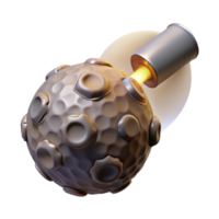 vibrant minimalist A small, spherical probe exploring the surface of a comet, illuminated by the bright light of the sun. Photorealistic style, scientific accuracy genuine png