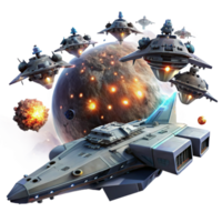 stunning rustic A fleet of futuristic spaceships engaging in a large-scale space battle against a backdrop of a swirling nebula. Epic scale, cinematic lighting genuine png