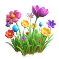 elegant creative A field of colorful wildflowers swaying gently in the breeze under a summer sky. Impressionist style high quality png