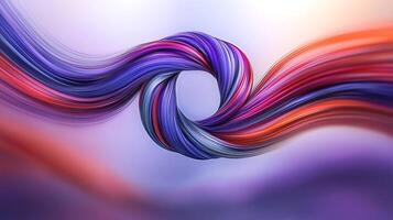 Abstract swirling colorful lines creating a dynamic vortex effect in a soft gradient background photo