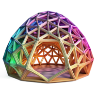 elegant artistic Parametric pavilion, intricate lattice structure, dynamic form, colorful lighting, digital rendering, original png