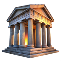 stunning rustic Ancient Roman temple, weathered marble columns, dramatic sunset lighting, historical and realistic style high resolution png