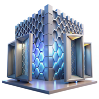 magnífico moderno cinética arquitetura fachada, comovente painéis, dinâmico padrões, interativo projeto, digital Renderização, autêntico png