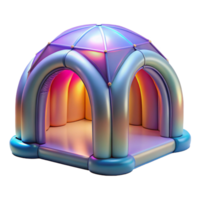 stunning classic Inflatable pavilion, lightweight structure, translucent material, colorful lighting, temporary architecture, digital art, high quality png