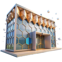 extraordinário clássico cinética arquitetura fachada, comovente painéis, dinâmico padrões, interativo projeto, digital Renderização, original png