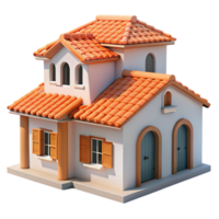 vibrant rustic Mediterranean villa, whitewashed walls, terracotta roof tiles, bright sunlight, relaxed and inviting style high resolution png