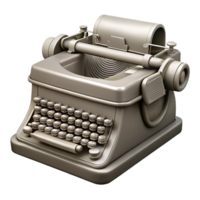 wonderful rustic A line drawing of a vintage typewriter, intricate details, cross-hatching shading, technical illustration style high resolution png