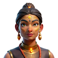 magnificent minimalist Portrait of a woman with traditional face tattoos, adorned with intricate jewelry, lit by warm candlelight, in a tribal art style authentic png