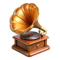 extraordinary contemporary A photorealistic rendering of a vintage gramophone, highly detailed wood grain, soft spotlighting, vintage photography style exclusive png