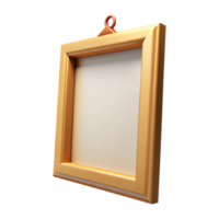 serene contemporary A single, empty picture frame, hanging on a white wall, casting a subtle shadow. Minimalist art concept high quality png