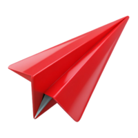 dramatic abstract A single, red paper airplane mid-flight, captured with motion blur, against a stark white backdrop. Minimalist concept high quality png