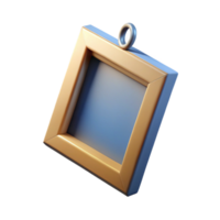 vibrant classic A single, empty picture frame, hanging on a white wall, casting a subtle shadow. Minimalist art concept 4K png