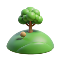 wonderful creative A rolling green hill with a single oak tree, pastoral scene, soft lighting authentic png