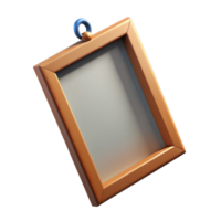 beautiful classic A single, empty picture frame, hanging on a white wall, casting a subtle shadow. Minimalist art concept high resolution png