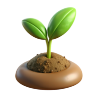 dramatic modern A sprouting seedling pushing through the soil, close-up, time-lapse style, earthy tones high resolution png