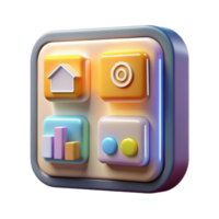 serene artistic A smart home control panel displaying various icons and data, illuminated by a soft, warm backlight, in a user interface design style premium png