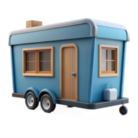 serene artistic Tiny house on wheels, compact and efficient design, minimalist and nomadic style high resolution png
