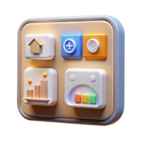 beautiful artistic A smart home control panel displaying various icons and data, illuminated by a soft, warm backlight, in a user interface design style genuine png
