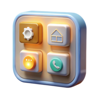dramatic vintage A smart home control panel displaying various icons and data, illuminated by a soft, warm backlight, in a user interface design style premium png