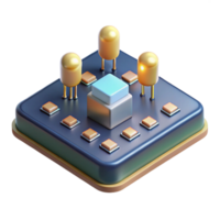 elegant minimalist A microscopic view of transistors on a circuit board, illuminated by a scanning electron microscope, in a scientific photography style detailed png