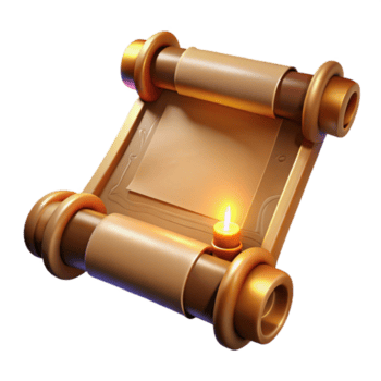 meraviglioso creativo un' medievale scorrere con intricato calligrafia e illuminazioni, srotolato su un' di legno tavolo, illuminato di caldo, morbido luce, nel un' storico documento stile esclusivo png