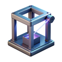 impressive artistic A 3D printer creating a complex, geometric object layer by layer, illuminated by a focused laser beam, rendered in a technical, manufacturing style professional png
