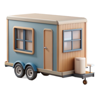 stunning vintage Tiny house on wheels, compact and efficient design, minimalist and nomadic style detailed png
