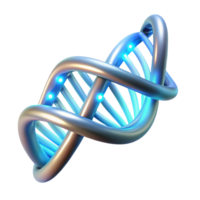 impressive abstract A DNA double helix composed of glowing fiber optic cables, illuminated by a soft, bioluminescent light, rendered in a scientific, realistic style high quality png