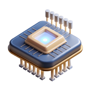 wonderful vintage A levitating microchip intricately etched with circuitry, illuminated by a focused beam of white light, rendered in a technical, detailed style high resolution png
