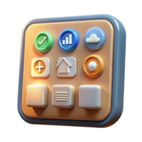 vibrant modern A smart home control panel displaying various icons and data, illuminated by a soft, warm backlight, in a user interface design style professional png