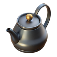 magnificent artistic A single, matte black ceramic teapot with a slender, curved spout, lit by a single, soft spotlight from above genuine png