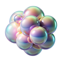 stunning traditional A cluster of iridescent, soap bubbles, floating in zero gravity, illuminated by a soft, pastel light, in a macro photography style genuine png
