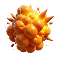 magnificent abstract A powerful explosion rocks a battlefield, sending debris flying in all directions. Intense orange and yellow hues, action movie style high quality png