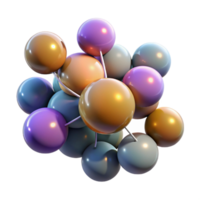 extraordinary minimalist A cluster of interconnected, levitating orbs, each emitting a different color of light, in a minimalist, sci-fi style high resolution png