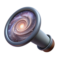 serene traditional A telescopic view of a distant galaxy, visualized by swirling clouds of gas and dust, in an astronomical photography style premium png