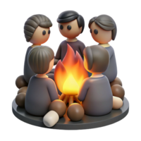 stunning artistic A group of people huddled around a fire in a dark alley, their faces illuminated by the flickering flames. Gritty and realistic style exclusive png