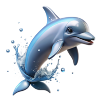 beautiful abstract A playful dolphin leaping out of the ocean, captured in a dynamic, action shot with sparkling water droplets 4K png