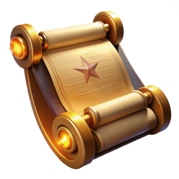 vivace moderno un' medievale scorrere con intricato calligrafia e illuminazioni, srotolato su un' di legno tavolo, illuminato di caldo, morbido luce, nel un' storico documento stile 4k png