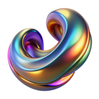 beautiful contemporary Fluid, metallic forms morphing and merging, illuminated by a vibrant, rainbow gradient, with a smooth, liquid metal texture high quality png