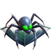 magnificent modern A monstrous spider with glowing green eyes descending from a cobweb-covered ceiling. Dark, claustrophobic lighting. Arachnophobia, creature feature style professional png
