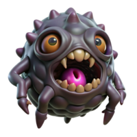 wonderful vintage A monstrous, multi-eyed creature with glistening black chitinous skin, emerging from a pulsating fleshy portal. Biomechanical, dark, ominous lighting high quality png