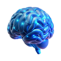 elegant rustic A holographic projection of a human brain, intricately detailed with neural pathways illuminated by electric blue light, rendered in a futuristic, minimalist style original png