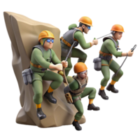 dramatic abstract A group of soldiers rappels down a cliff face, preparing for a surprise attack. Dynamic composition, action-adventure style original png