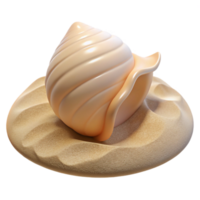 vibrant rustic A single, perfect seashell on a white sand beach, soft diffused lighting, minimalist style genuine png