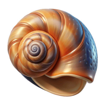 sereno classico un' avvicinamento di un' lumache guscio, intricato modelli e trame, macro fotografia stile professionale png