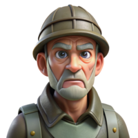 vibrant rustic A grizzled veteran, face etched with the horrors of war, stares defiantly into the distance. Desaturated colors, gritty realism style authentic png